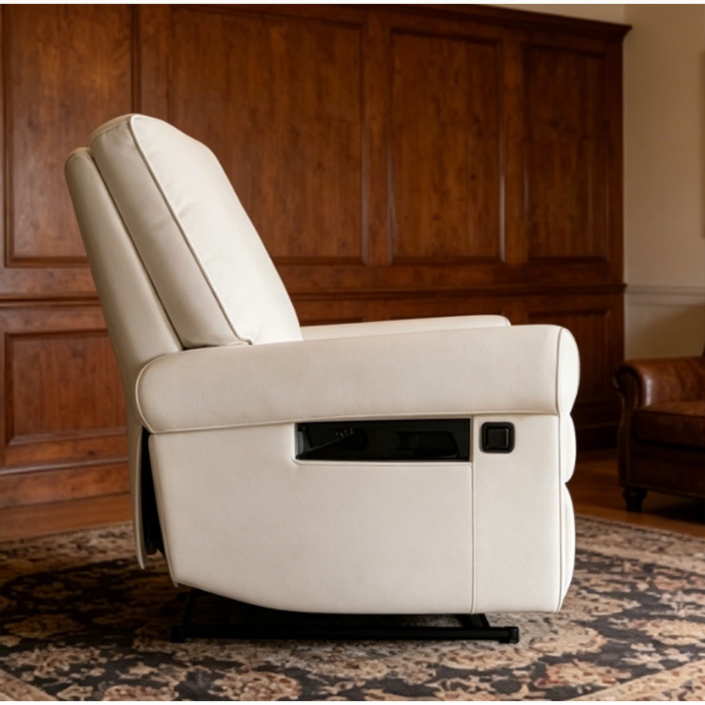 Manual Button Armchair Sofa With 360 Degree Rotation - White Home Essentials