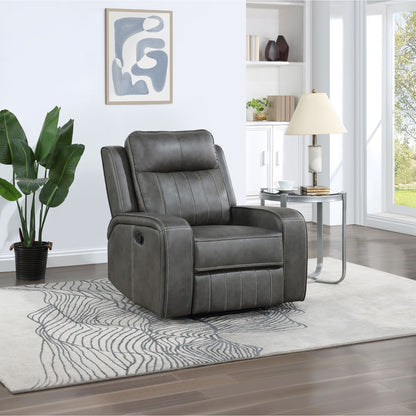 Forrest - Recliner Chair With Tufted Upholstery - Gray Furniture Max