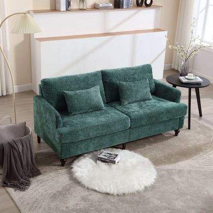 Mid Century Modern Chenille Fabric Loveseat Sofa, 2 Seat Upholstered Couch Home Essentials