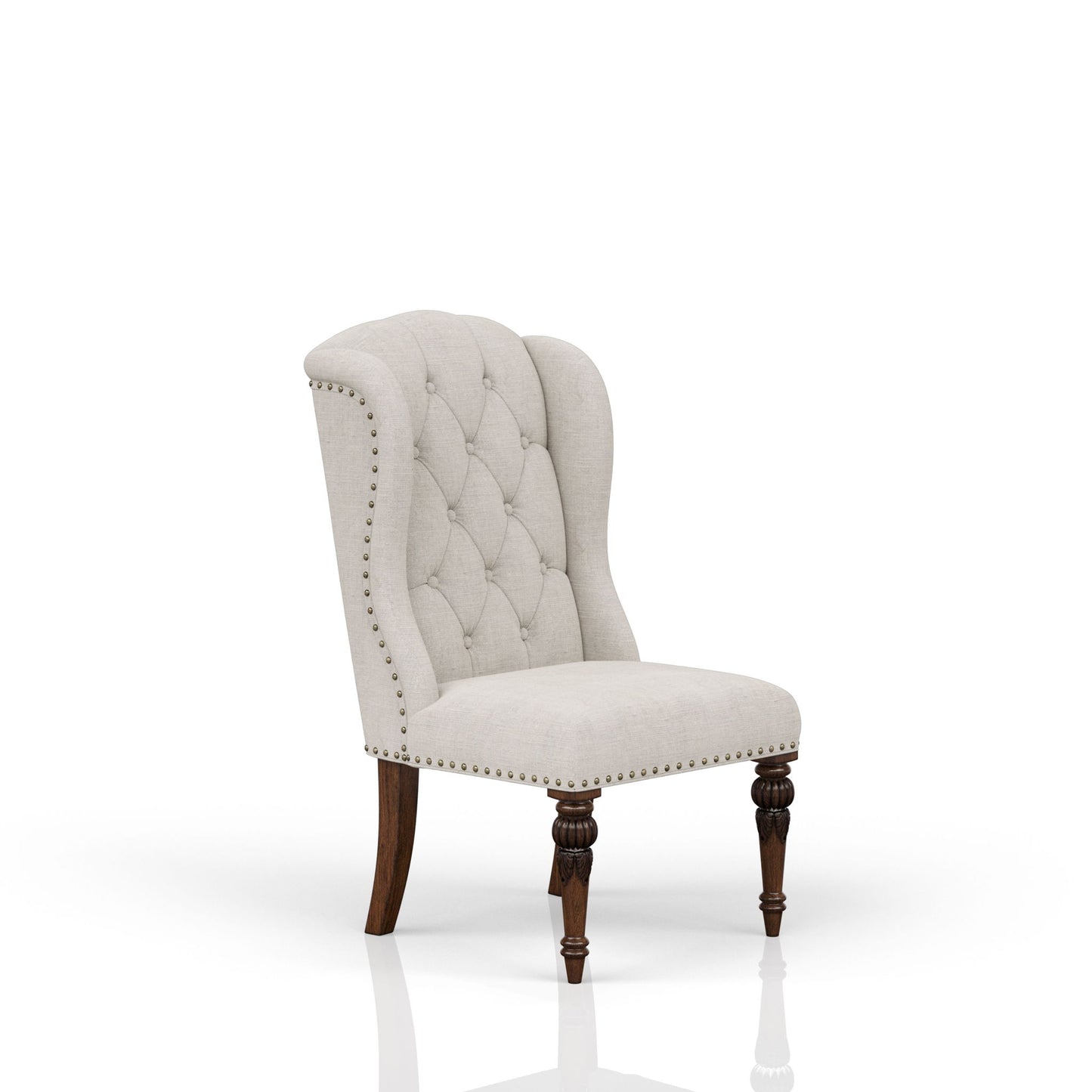 Upholstered Wing Host Chair - Light Gray Bernards Furniture