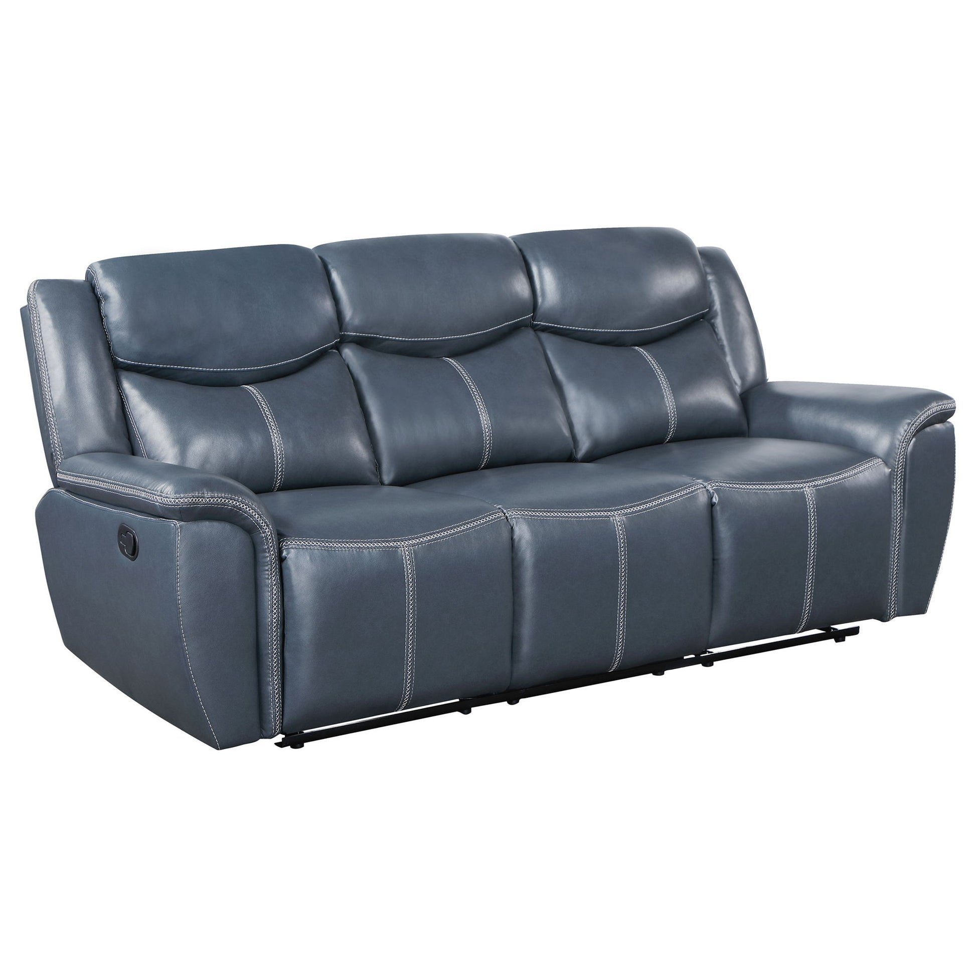Stanwicke - Motion Reclining Sofa With Drop Down Table - Blue Furniture Max