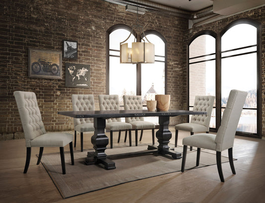 Morland - 7 Pieces Dining Room Set - Black Acme