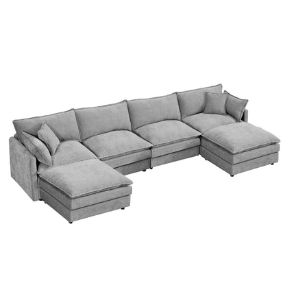 Modular U Shaped Sectional Sofa, 4 Seater Comfy Cloud Couch Home Essentials