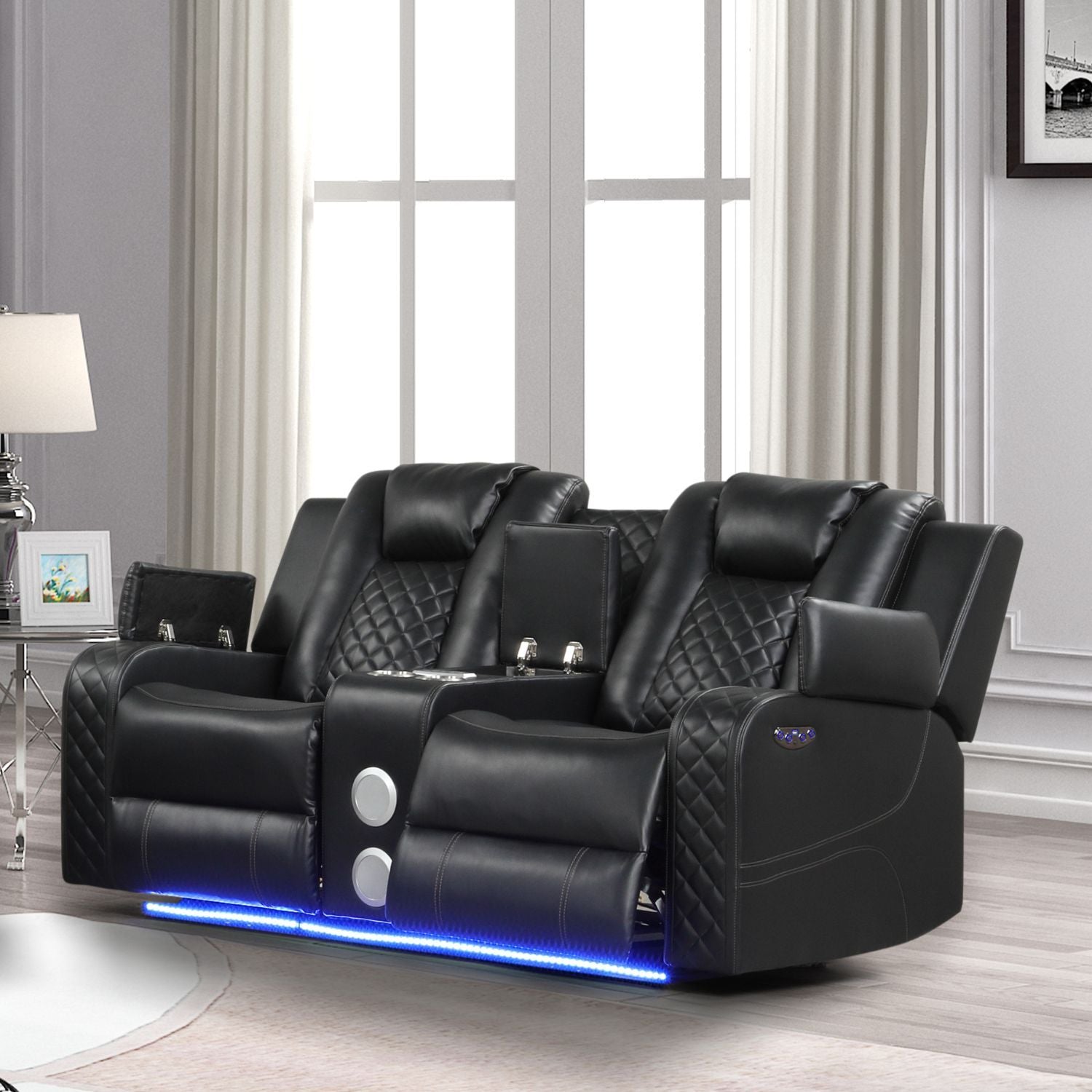 Benz - Power Reclining Loveseat & LED Lighting And Built In USB Matrix Furniture Group