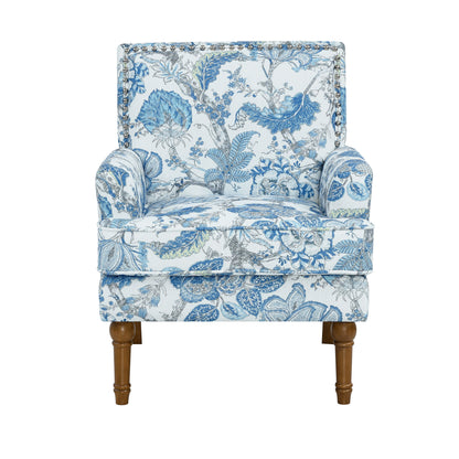 Floral Accent Armchair With Nailhead Trim Home Essentials