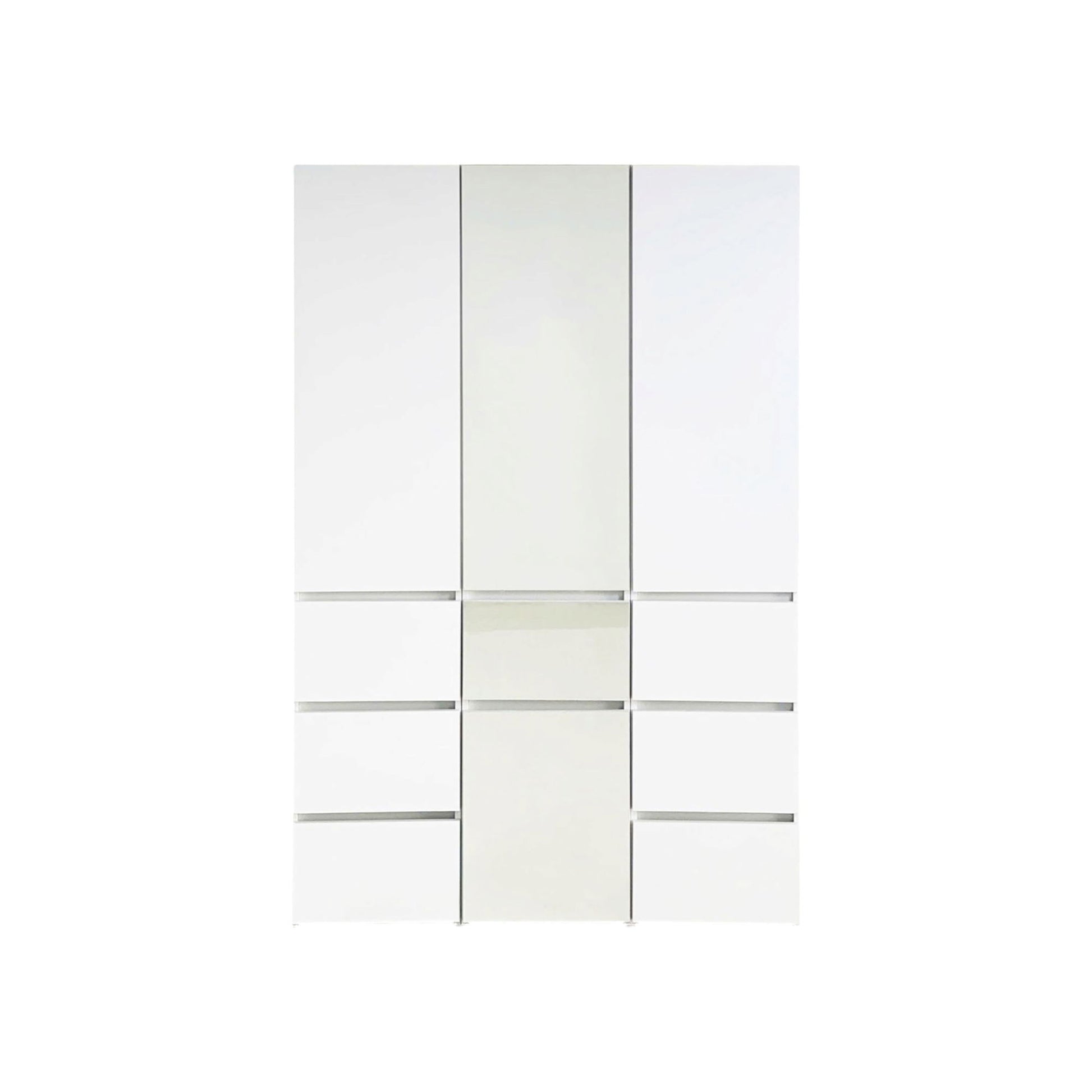 Elise - Modular Wood Closet System With Mirror For Custom Storage Solutions - White Home Essentials