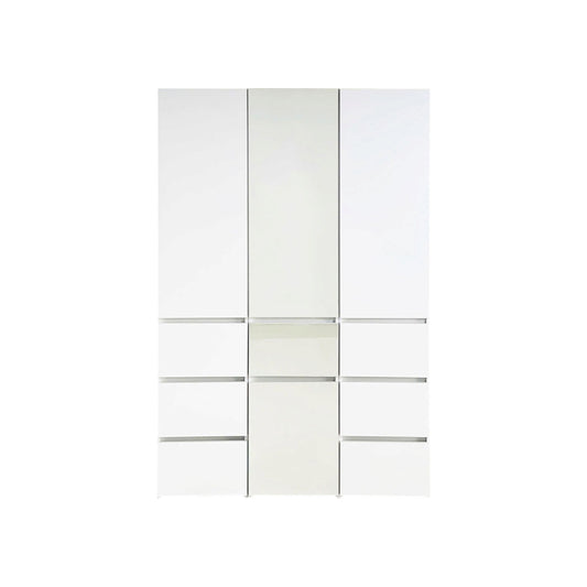 Elise - Modular Wood Closet System With Mirror For Custom Storage Solutions - White Home Essentials