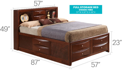 Modern Design Storage Bed With Bookcase Headboard Glory Furniture