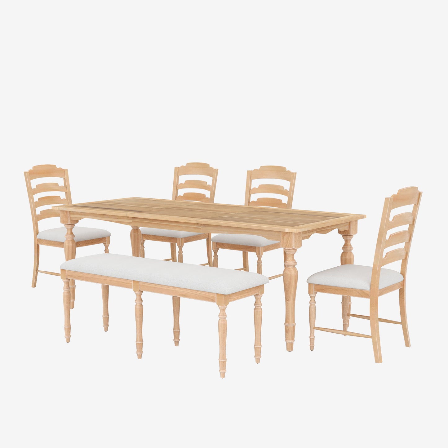 Topmax - Vintage Traditional Extendable Dining Table Set With Removable Leaf Hearth and Haven