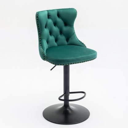Swivel Velvet Barstools Adjusatble Seat Height, Modern Upholstered Bar Stools With Backs Comfortable Tufted For Home Pub And Kitchen Island (Set of 2) Home Essentials