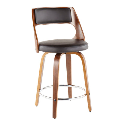 Cecina - Mid-Century Modern Fixed Height Counter Stool With Swivel And Round Footrest (Set of 2) Lumi Source