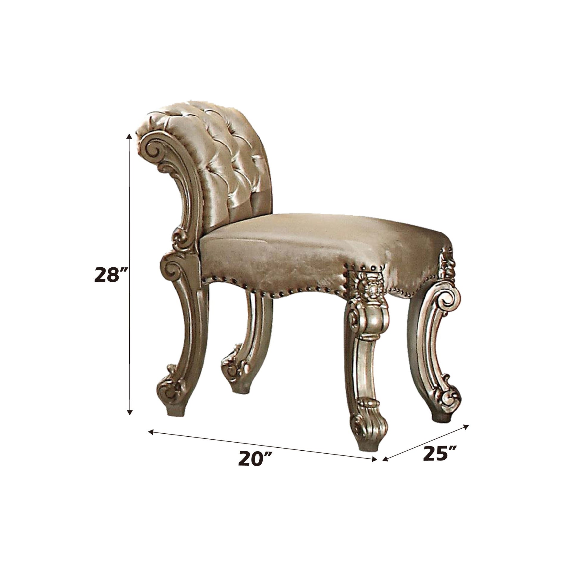 Vendome - Vanity Stool - Gold Patina / Bone Acme