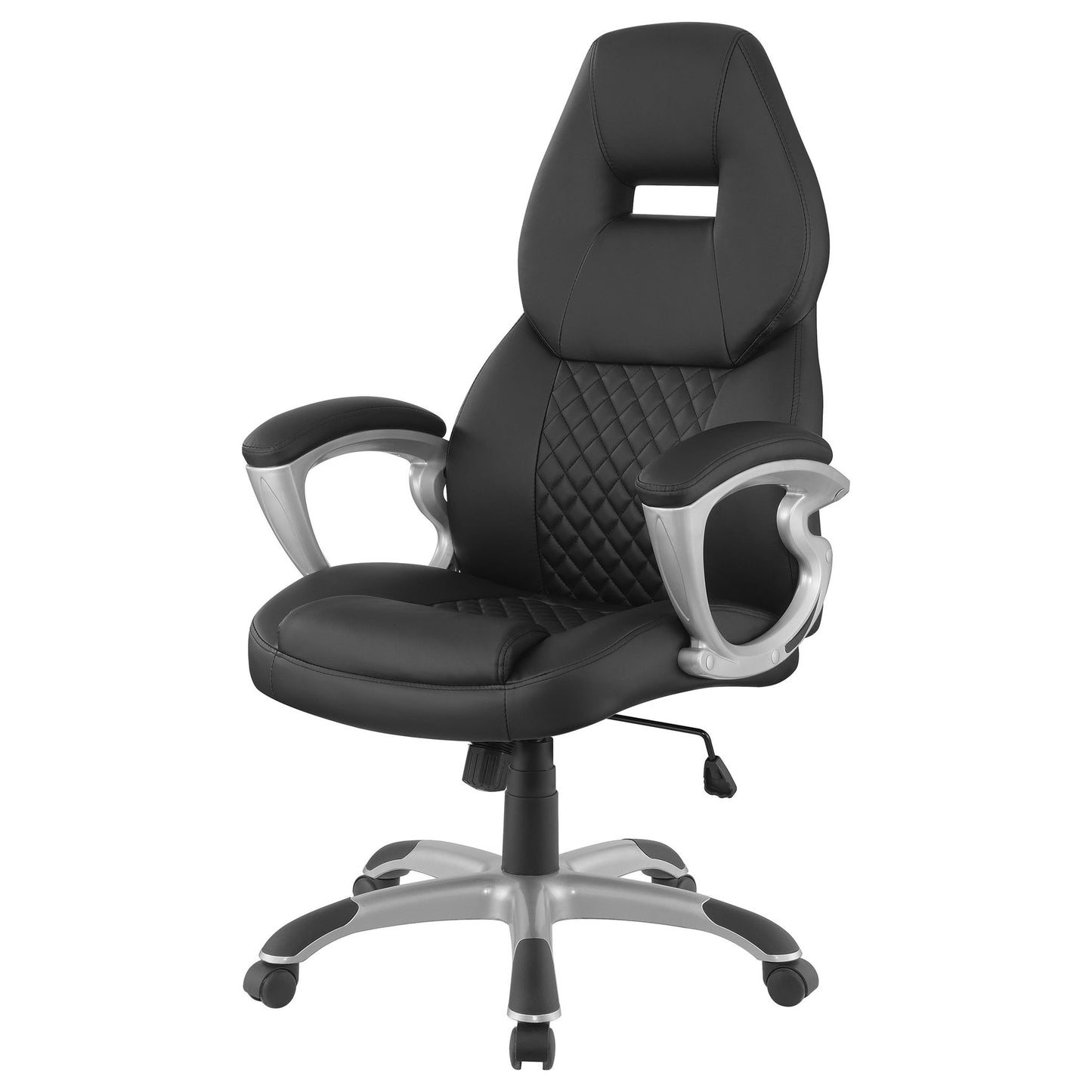 Bruce - Upholstered Adjustable Home Office Chair With Ergonomic Support And Smooth Swivel Function - Black Furniture Max