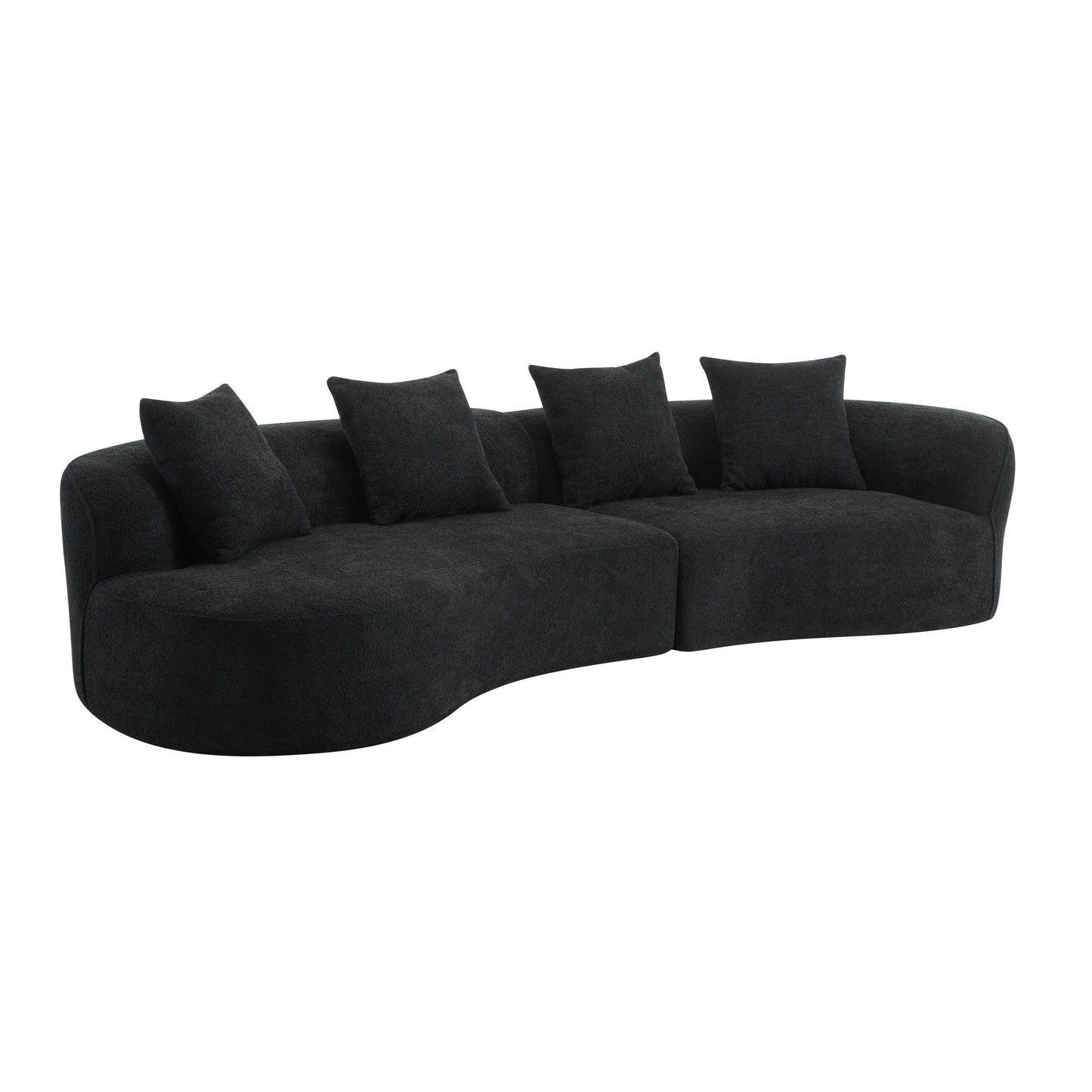 Elegant Curved Sectional Sofa With Full Foam Comfort Noble House