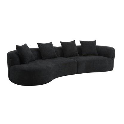 Elegant Curved Sectional Sofa With Full Foam Comfort Noble House