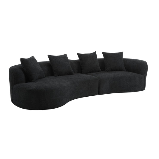 Elegant Curved Sectional Sofa With Full Foam Comfort Noble House