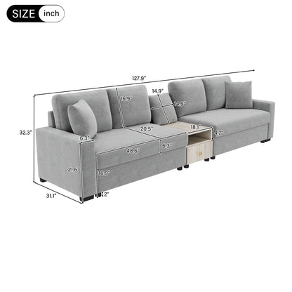 Modular Sofa Couch With Storage Armrest And Center Console Noble House