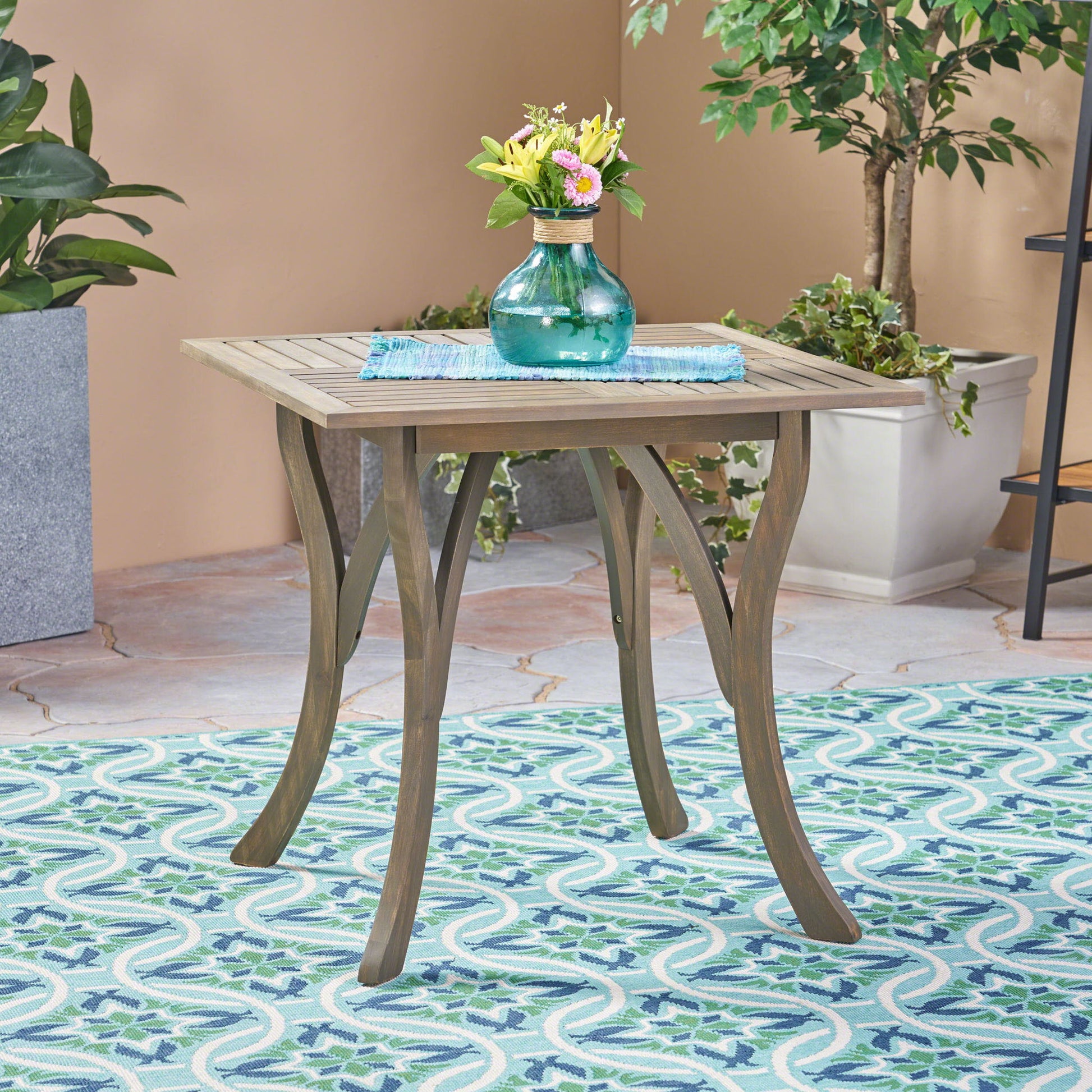Hermosa - Stylish Outdoor Acacia Wood Table - Teak Gray Noble House