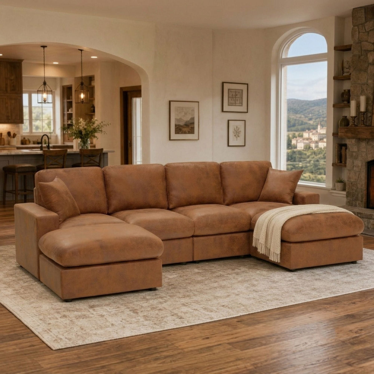Sectional With 2 Ottomans Home Essentials