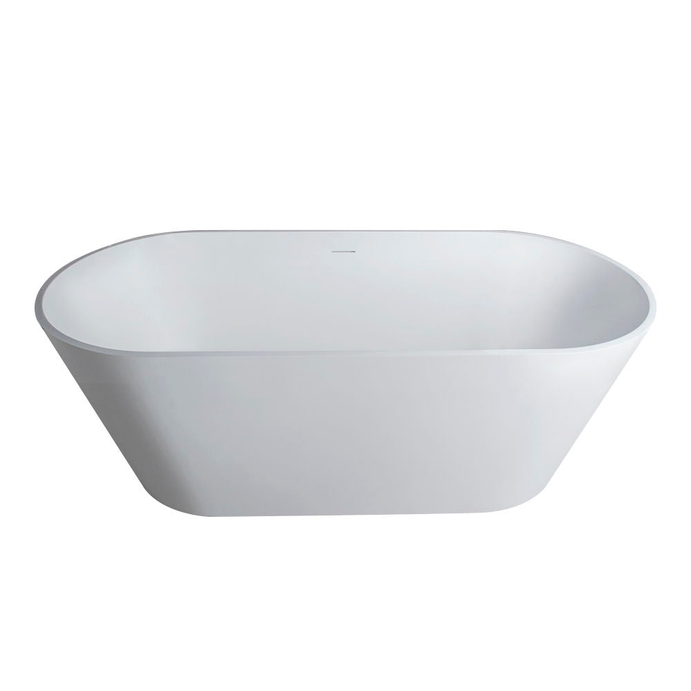 Solid Surface Soaking Freestanding Bathtub For Bathroom - Matte White Daily Nest