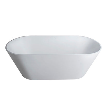 Solid Surface Soaking Freestanding Bathtub For Bathroom - Matte White Daily Nest
