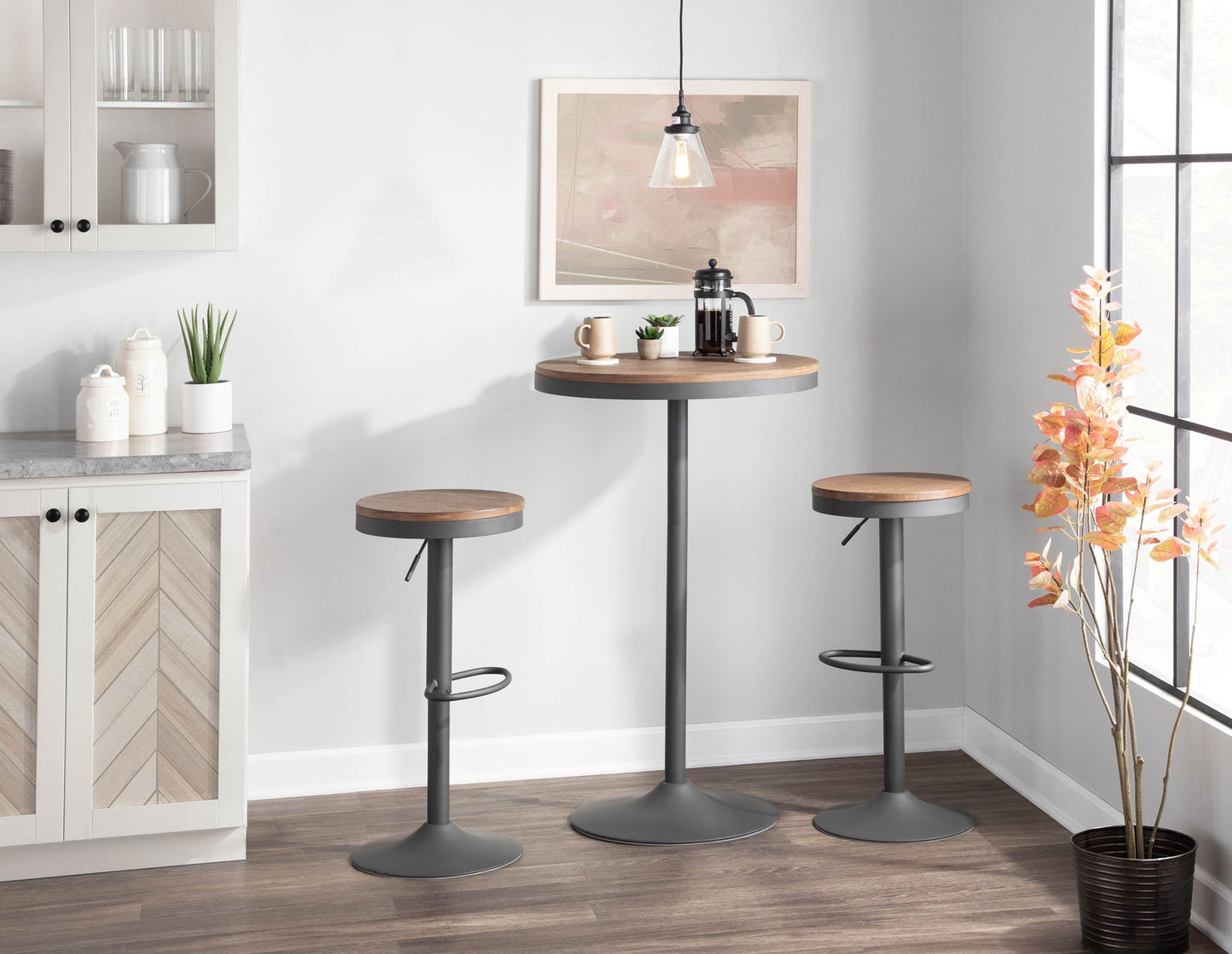 Dakota - Industrial Adjustable Bar Dinette Table Lumi Source