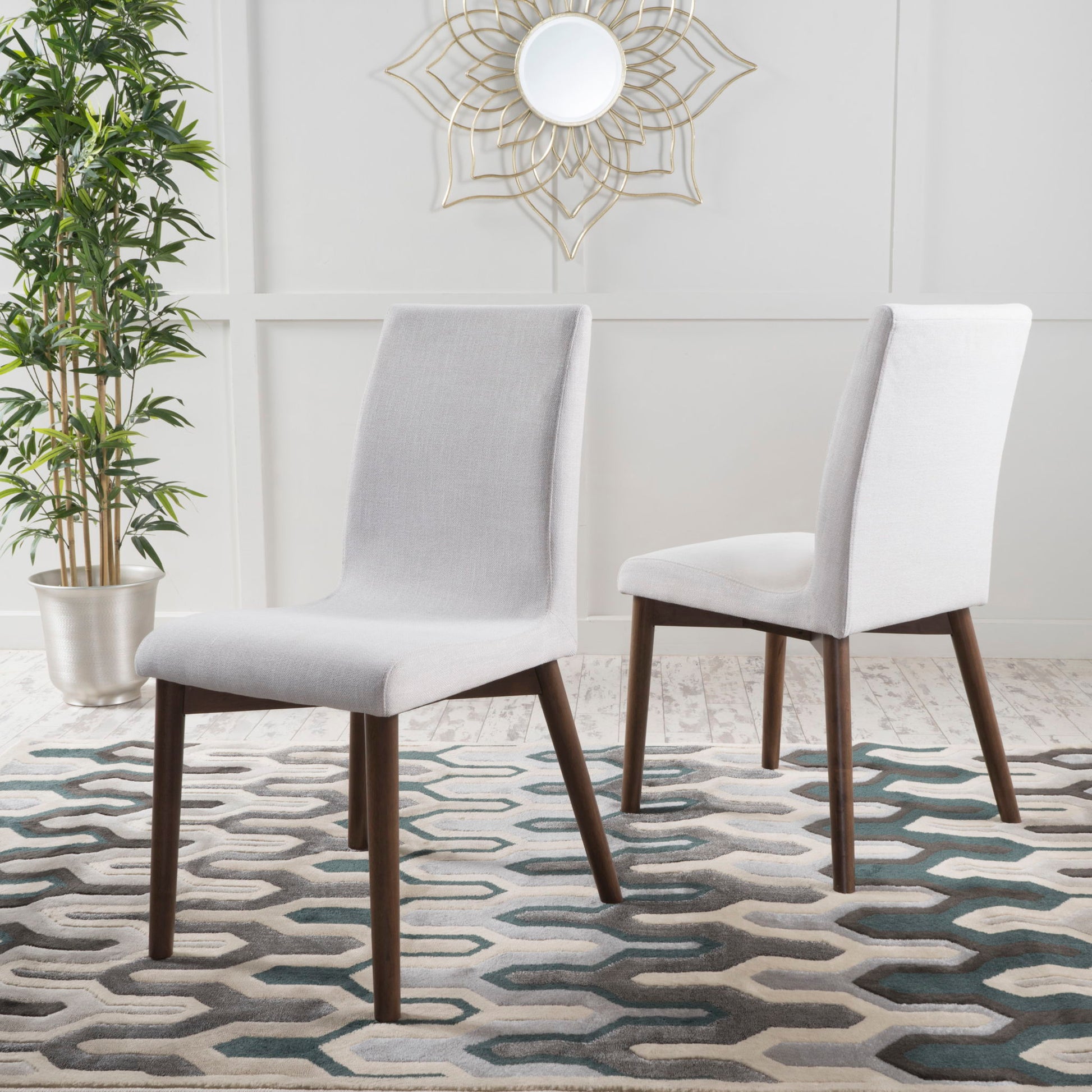 Scandinavian Modern Dining Chair Set Noble House