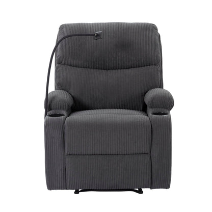 Adjustable Manual Recliner, Ergonomic Lounge Chair With Phone Holder And 2 Cup Holders Home Essentials