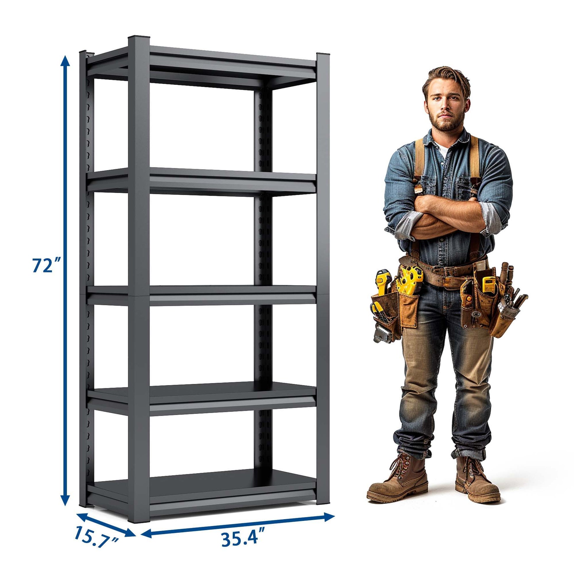 Industrial Heavy Duty Metal Garage Shelving Unit, Adjustable Storage Rack Daily Nest