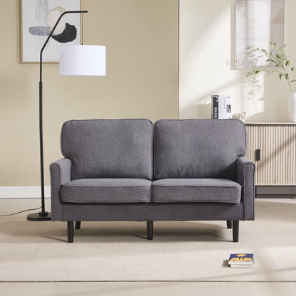 Mid Century Modern Loveseat Sofa With USB Ports, Removable Pillow Cover Home Essentials