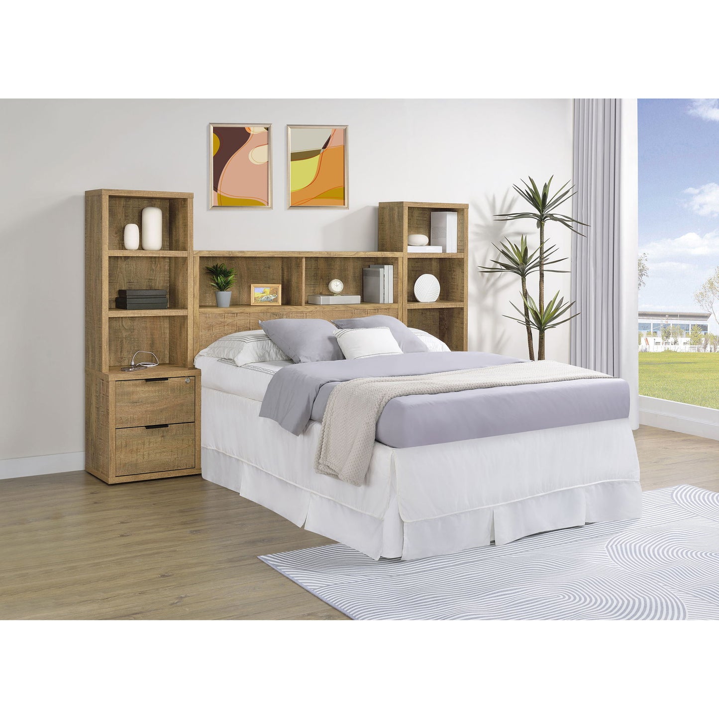 Geary - 3 Piece Bedroom Set With Bookcase Headboard Furniture Max