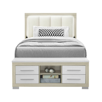 Emilia - Bed With Storage And LED Lighting Global Furniture USA