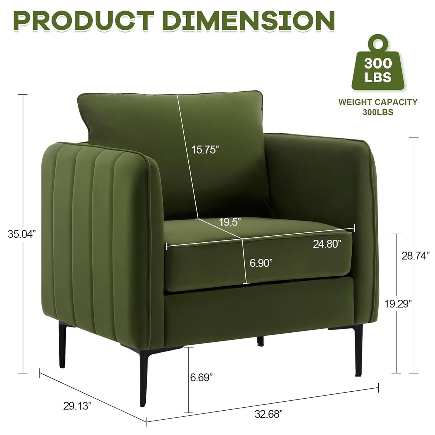 Accent Chair With Pillow For Living Room Home Essentials