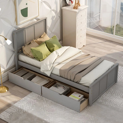 Platform Storage Bed With 2 Wheel Base Drawers Hearth and Haven