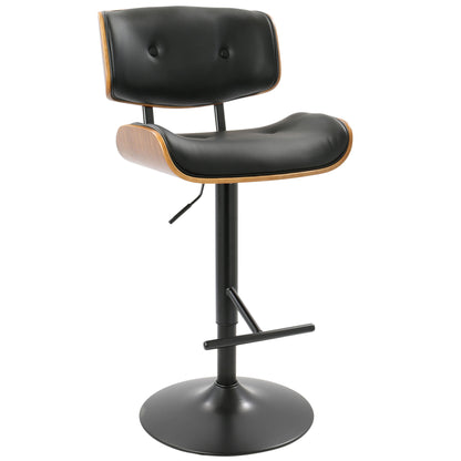 Lombardi - Mid Century Modern Adjustable Barstool With Swivel With Straight T Footrest (Set of 3) Lumi Source
