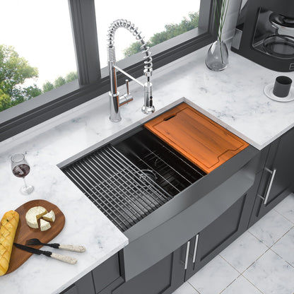 Farmhouse Kitchen Sink Workstation, Apron Front Daily Nest