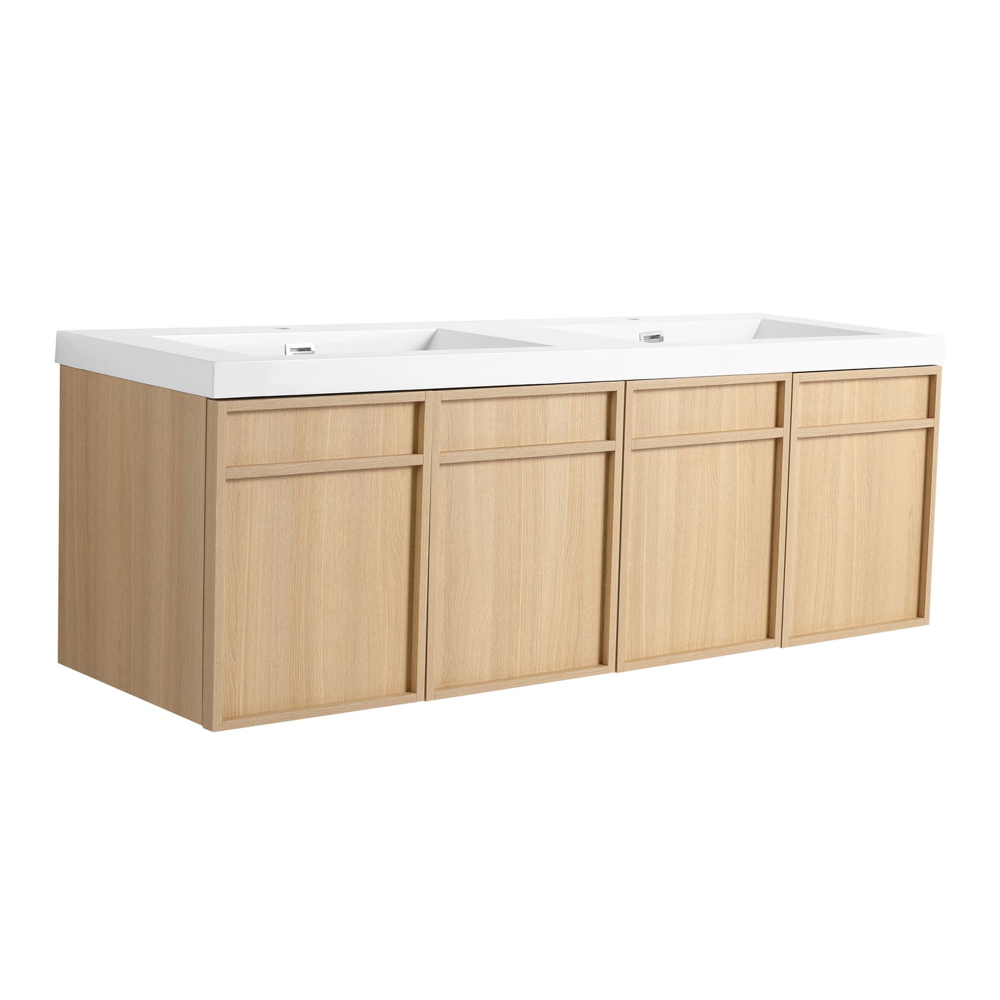 Wall-Mounted Bathroom Vanity With Resin Sink And Soft Closing Doors Home Essentials