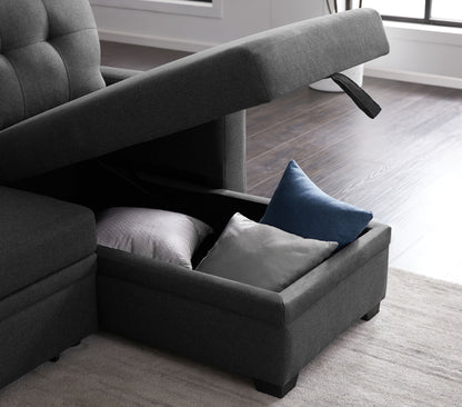 Upholstered Cushions Pull Out Sectional Sofa With Chaise Urban Retreats