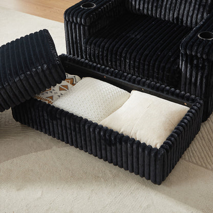 3 Seater Sofa With 2 Ottomans For Living Room Home Essentials