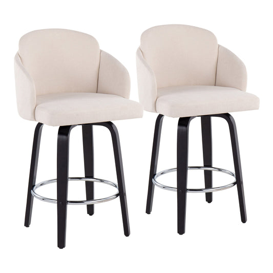 Dahlia - Contemporary Counter Stool Round Footrest (Set of 2) Lumi Source
