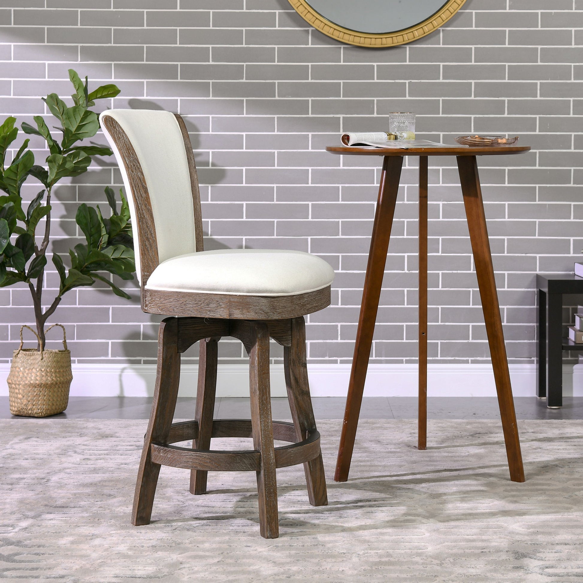 Henry - Armless Swivel Counter Height Bar Stool Jennifer Taylor Home