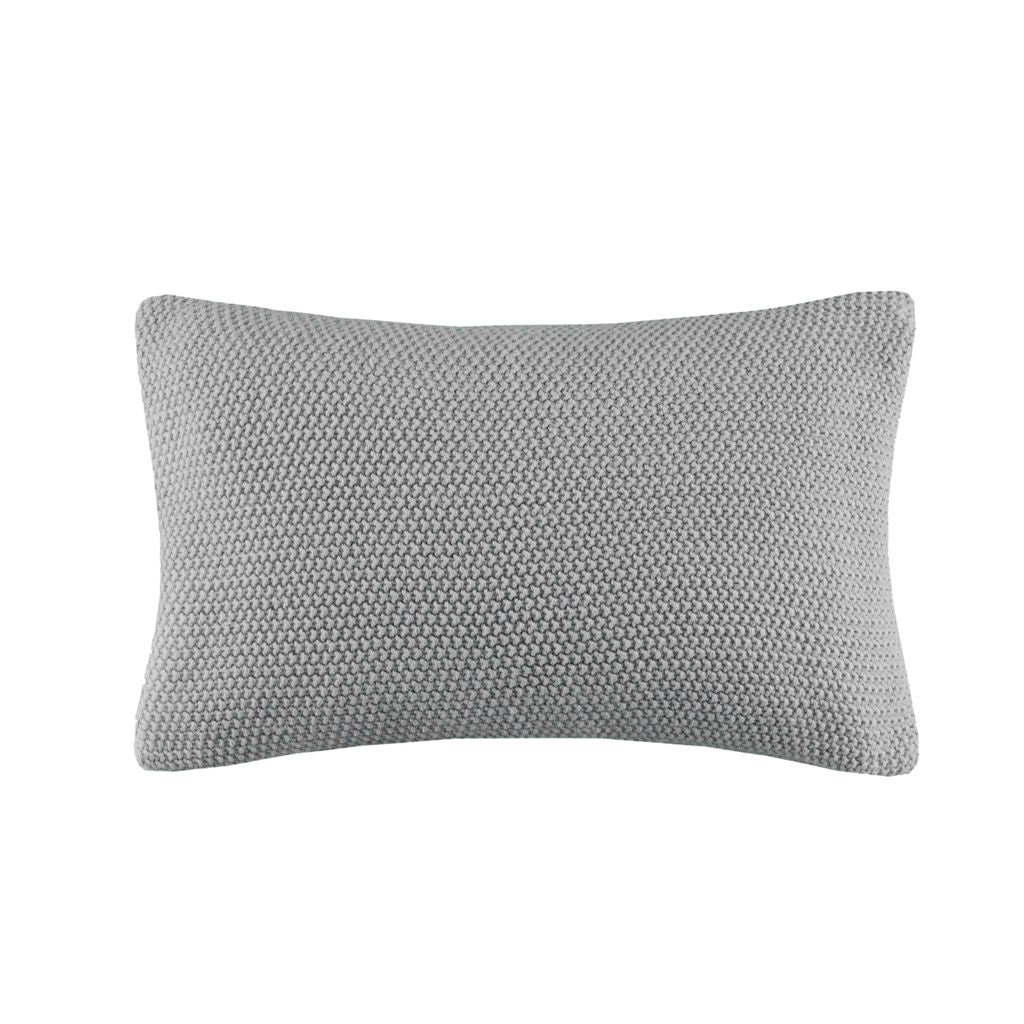 Bree Knit - Oblong Pillow Cover - Gray