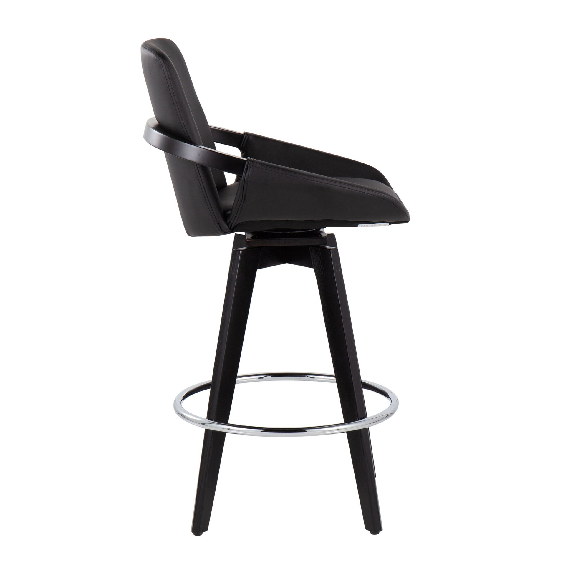Cosmo - Contemporary Fixed Height Counter Stool With Swivel And Round Footrest (Set of 2) Lumi Source