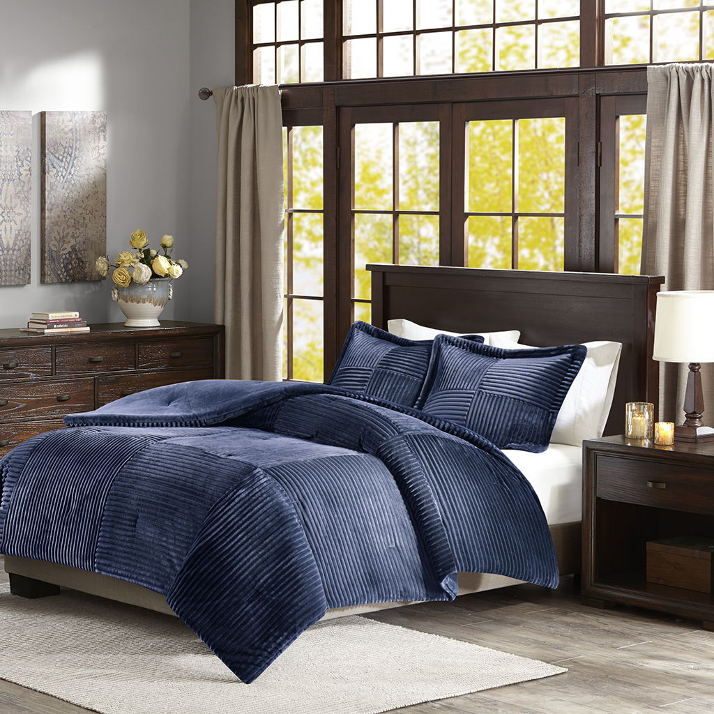 Parker - King Comforter Mini Set - Navy Madison Park