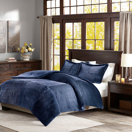 Parker - King Comforter Mini Set - Navy Madison Park