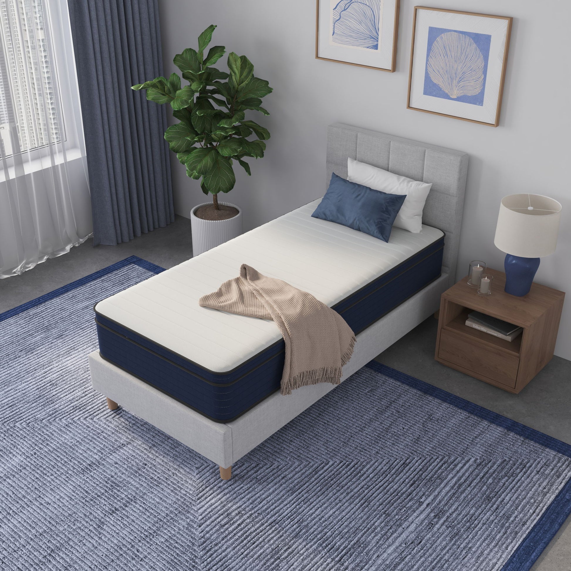 12" Medium Firm Euro Top Hybrid Cooling Gel Infused Pocket Spring And Memory Foam Mattress Daily Nest