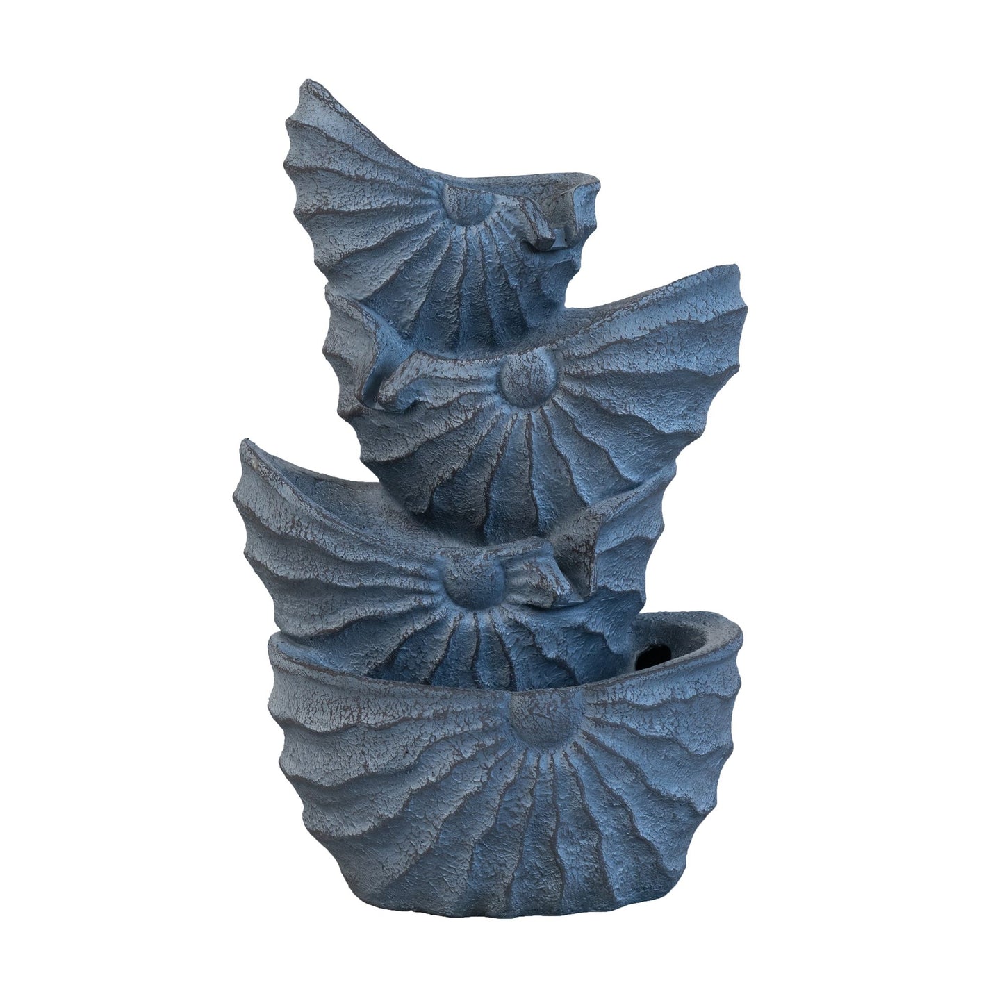 Decorative 4 Tier Nautilus Shell Water Fountain With Light For Indoor Outdoor - Blue Daily Nest