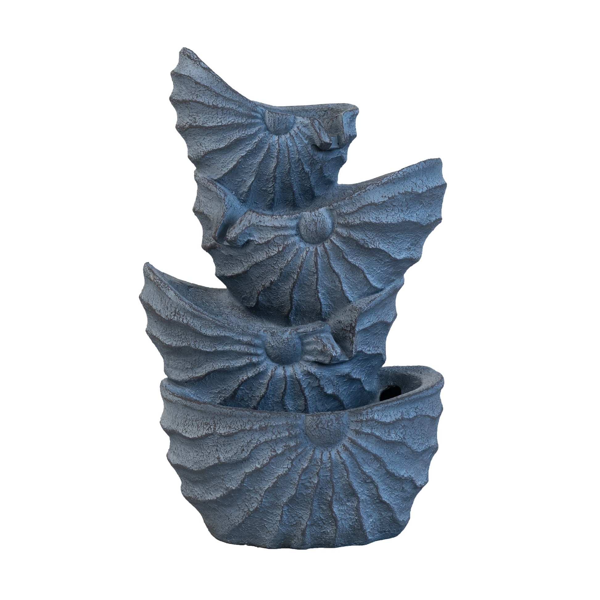 Decorative 4 Tier Nautilus Shell Water Fountain With Light For Indoor Outdoor - Blue Daily Nest