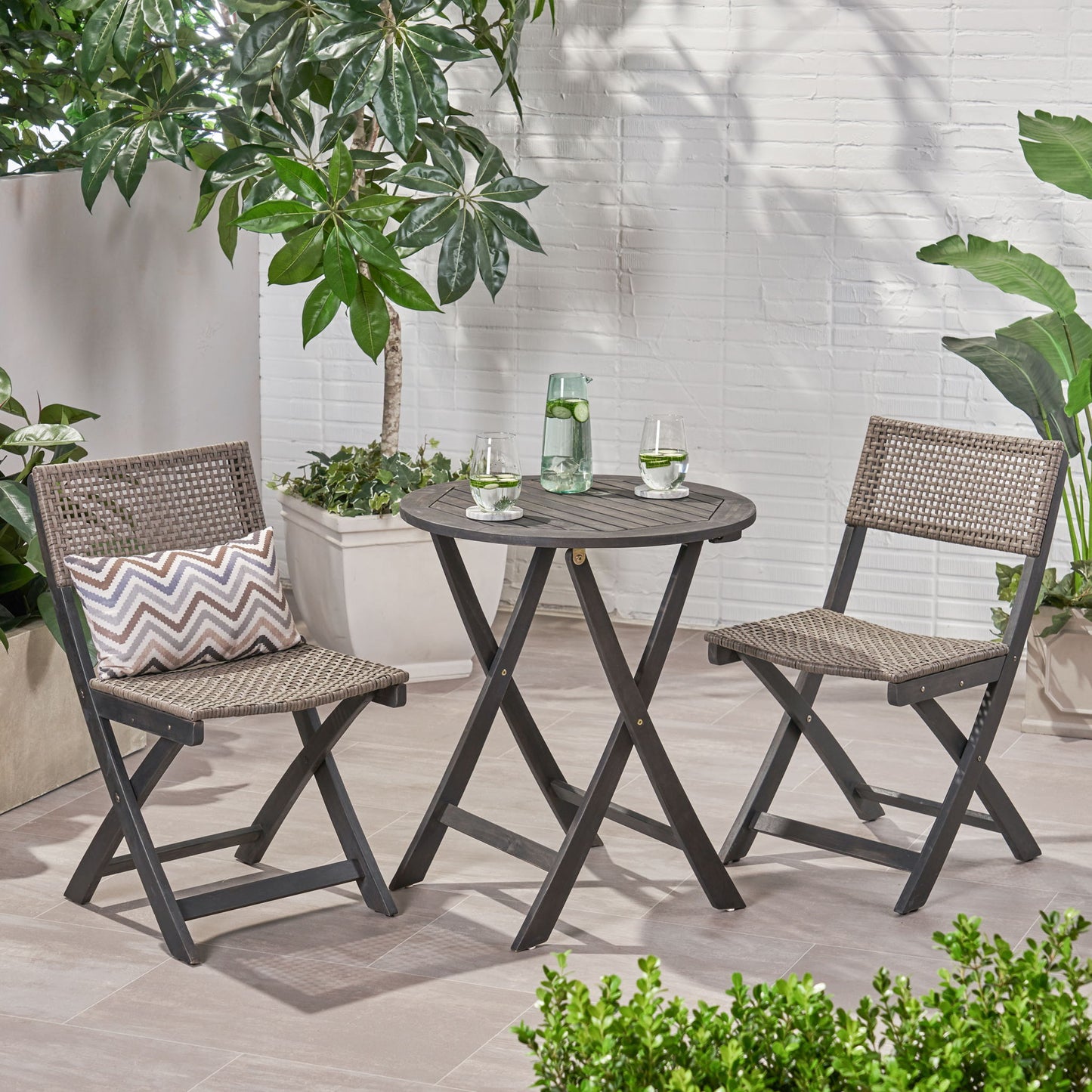 Evergreen - Outdoor Dining Set With Dining Table And 2 Chair Noble House