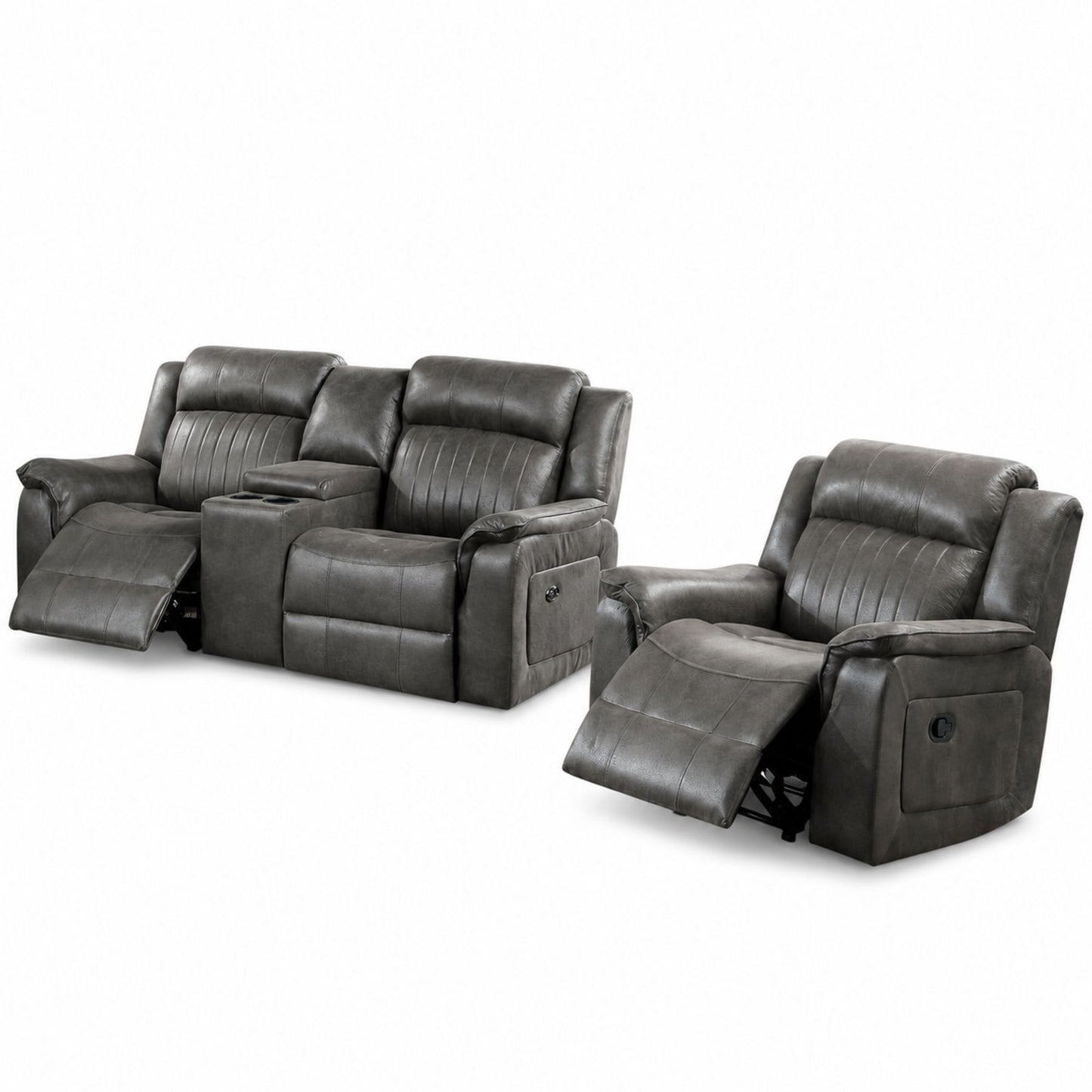 Contemporary Living Room Set, Horizontal And Vertical Tufting Home Essentials